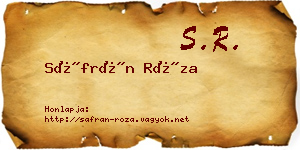 Sáfrán Róza névjegykártya